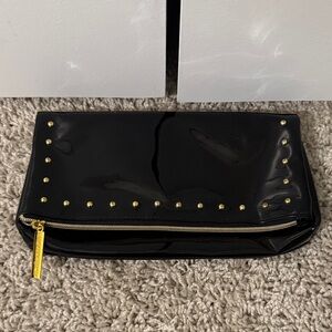 Estee Lauder Glossy Black Clutch with Gold Studs